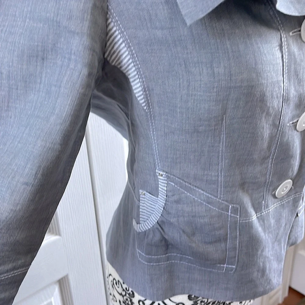 VEX Collection French Linen Jacket - Picture 5 of 10